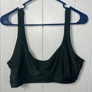 Aerie Dark Green glitter ribbed bikini